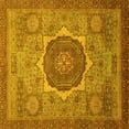 thumbnail image 1 of Ahgly Company Machine Washable Indoor Square Oriental Yellow Modern Area Rugs, 3' Square, 1 of 4