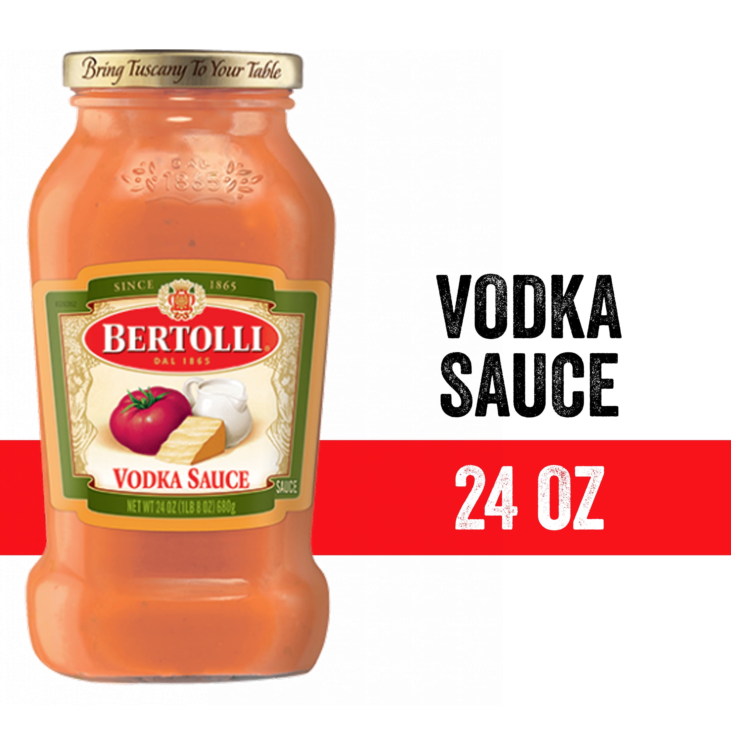 Bertolli Vodka Sauce, Authentic Tuscan Style Pasta Sauce Made with Vine-Ripened Tomatoes and Fresh Cream, 24 OZ