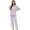 Lavender, variant on Womens Button Up Pajama Sets, Soft Long Sleeve Flannel Knit Lounge Sets,(Dark Grey,XL)