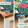 thumbnail image 4 of Square Fitted Tablecloth with Elastic Edge Tropical Palm Leaves Card Table Cover Outdoor Square Wipeable Card Table Tablecloth for Indoor Kitchen Decor, 4 of 6