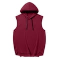 thumbnail image 6 of Men's Solid Hooded Sleeveless Shirts – Drawstring Athletic Tank Tops for Casual Streetwear Summer Sport Men's Hooded Sleeveless Athletic Top, 6 of 8