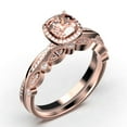 thumbnail image 3 of Twisted Infinity Band Dazzling Boho & hippie 1.75 Carat Round Morganite And Diamond Moissanite Engagement Ring, Classic Wedding Ring in 925 Sterling Silver With 18k Rose Gold Plating, Bridal Rings, 3 of 3