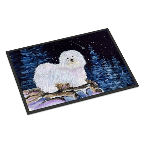 Starry Night Coton de Tulear Indoor Outdoor Mat 18x27 Doormat
