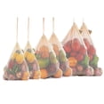 thumbnail image 4 of Yuarrent Bolsa de malla con cordón para frutas y verduras, bolsas de producción de red, bolsa de almacenamiento de alimentos colgante Almacenamiento y organización del hogar 30x40cm, 4 of 6
