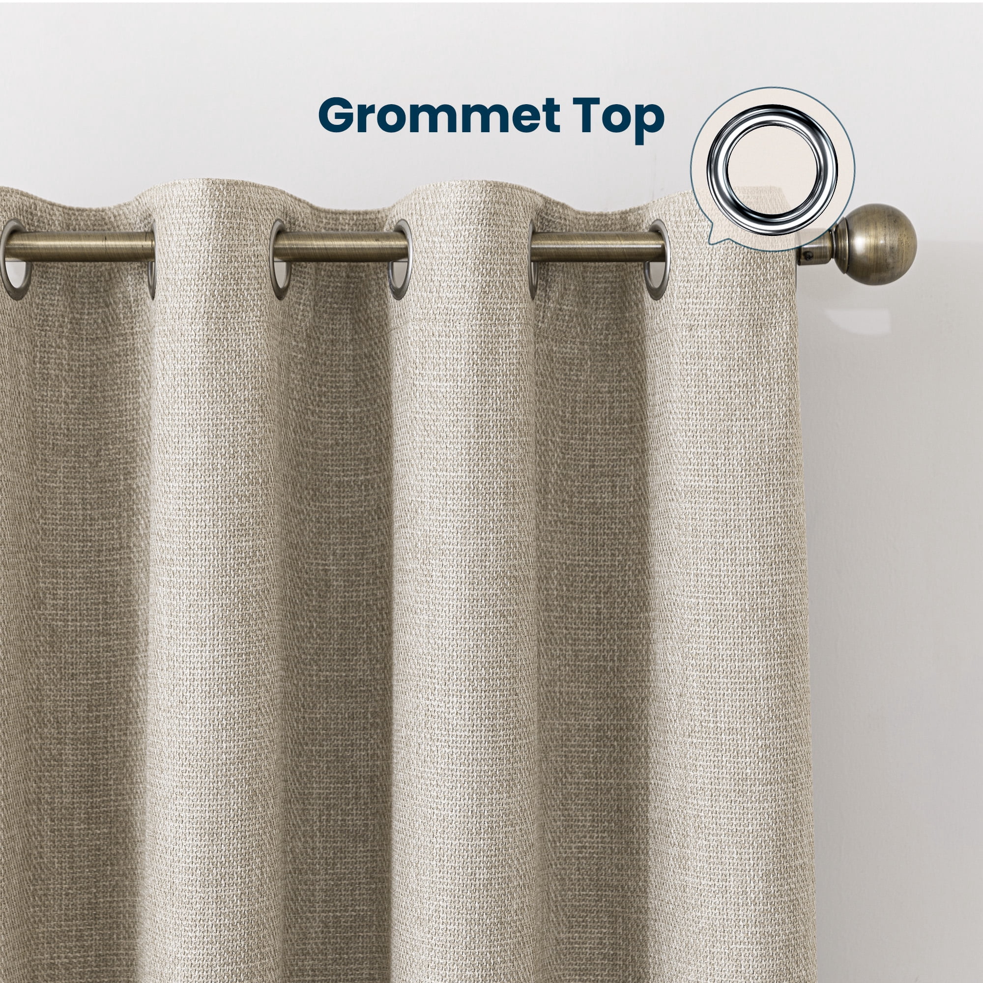Sleep Zone 100% Blackout Curtains for Bedroom Full Light Blocking Curtains, Two-Sided Reversible Window Curtain for Living Room 2 Panels, 52" x 84" Coffee