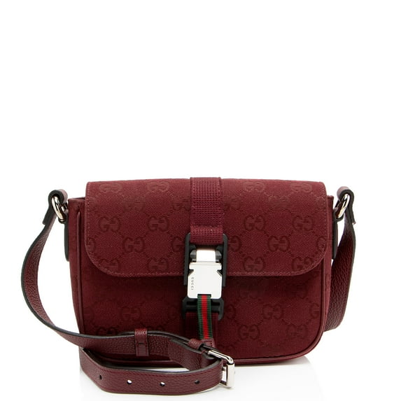 Pre-Owned Gucci GG Canvas Web Buckle Mini Crossbody