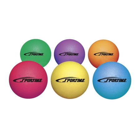 Sportime Playground Rubber Balls, Assorted Colors, Set of 6