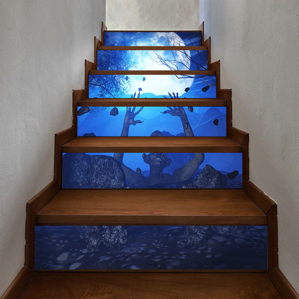 Halloween Staircase Decoration Stair Riser Floor Sticker DIY Wall