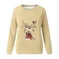 thumbnail image 4 of WXLWZYWL Women's Christmas Sweatshirts Funny Goblet Print T-Shirt Slim Fit Crewneck Long Sleeve Xmas Santa Pullover Tops, 4 of 4