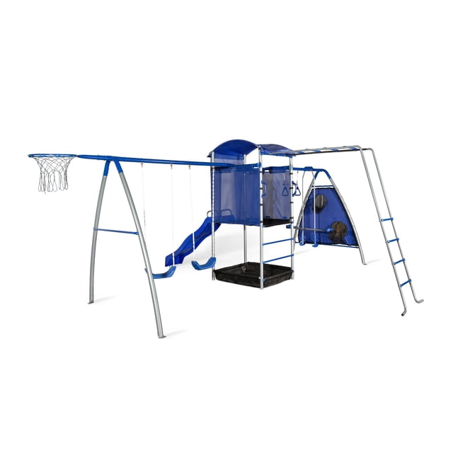 Centro de Juego Pum Play con Columpios Resbaladilla y Aro de Básquet
