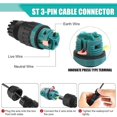 thumbnail image 5 of 4-Pack Waterproof IP68 Electrical Connector - 3-Pin Cable Connector for 5-12mm Diameter, Outdoor Junction Box for Garden and Underground Use, 5 of 5