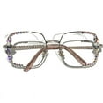 thumbnail image 5 of YCNYCHCHY Anti Blue Light Anti Radiation Computer Glasses Flat Light Frame No Degree Diamond Embellishment Small Face Trendy Sunglasses For Women, 5 of 9
