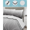 thumbnail image 4 of Black Geometric Twin Size Down Alternative Comforter,Lightweight Comforter Quilt Bedding Set with Pillow Shams Modern White Stripe Abstract Distortion Art Bed Comforter Duvet Insert 68"x86", 4 of 7