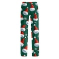 thumbnail image 3 of Women's Pajama Pants Sleepwear Casual Drawstring Elastic Waist Pants Comfy Straight Yoga Loose Trousers with Christmas Print, Fashionable Home Bottoms for Winter, Green, M, 3 of 7