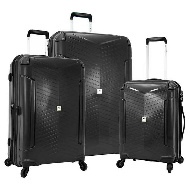 Samboro Venture 3-piece Hardside Luggage Set - Black