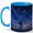 Blue, variant on Starry Meadow Girl 11oz Ceramic Mug, Dreamy Night Sky Art