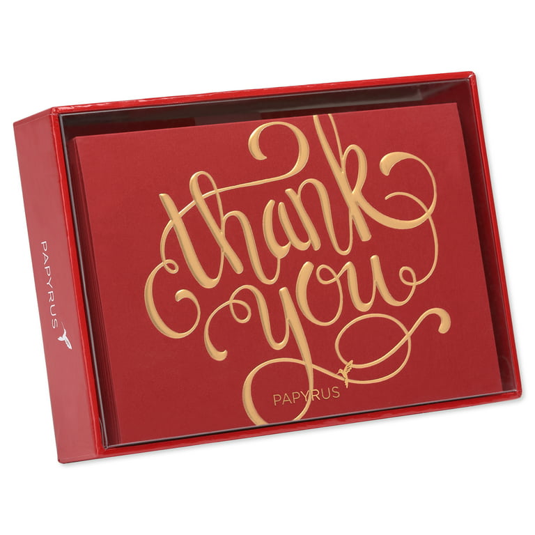 Papyrus Thank You Blank Boxed Holiday Cards, 12-Count 