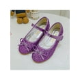 thumbnail image 4 of Fangasis Kids Dress Shoes Casual Mary Jane Comfort Flats Uniform Sparkling Princess Shoe Purple 10C, 4 of 6
