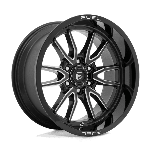 Fuel 1Pc D761 Clash 20X9 6X139.7 1Et 124.3Cb Gloss Black Milled Wheel