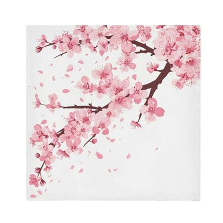 

JSTEL Pink Cherry Blossom Flower Floral 6 Cloth Napkins Set of 4 20x20 Inch Washable and Reusable Napkin for Decoupage Dinner Party Everyday Use