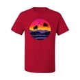 thumbnail image 2 of Wild Bobby, Tropical Paradise Beach Sunset, Streetwear, Men Graphic Tees, Red, 2XL, 2 of 3