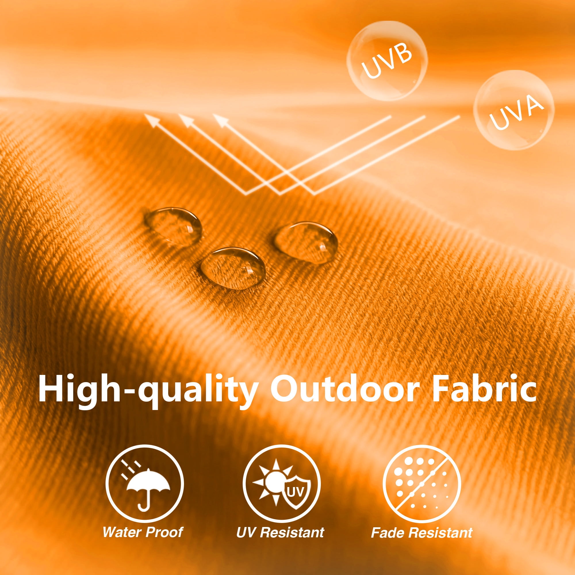 Abble 11FT Outdoor Patio Umbrella with Crank Handle, Market Umbrella with 8 Sturdy Umbrella Ribs, Waterproof for Garden Deck Backyard Pool,  Orange