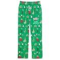 thumbnail image 2 of Collections Etc Peanuts Christmas Holiday Green Lounge Pants, 2 of 3