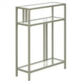 thumbnail image 3 of Henn&Hart 22" Satin Nickel Finish Metal/Glass Console Table, 3 of 5