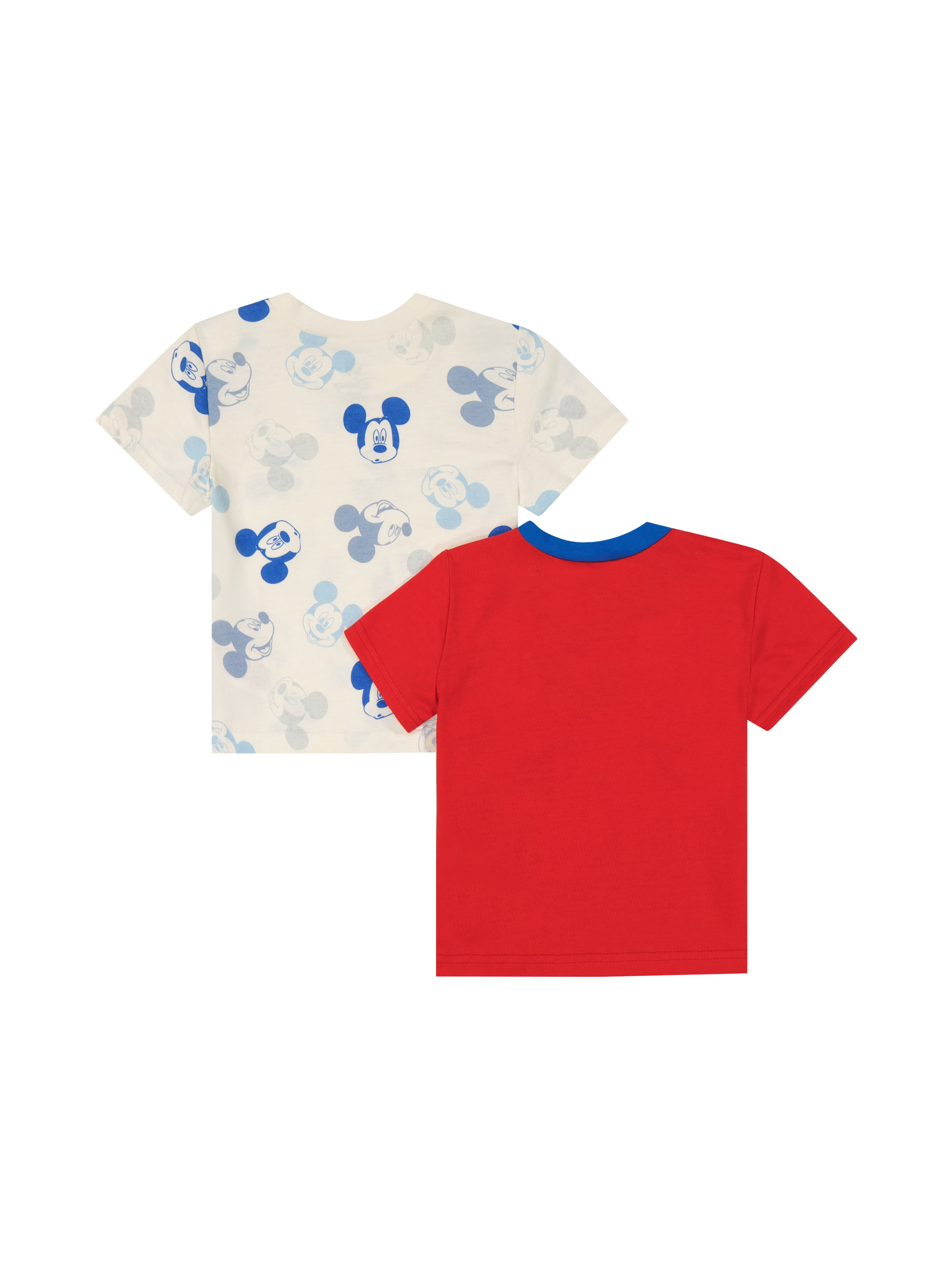 Mickey Mouse Baby Boy 2 Pack Short Sleeve Tee Shirts, Sizes 0/3 Months-24 Months