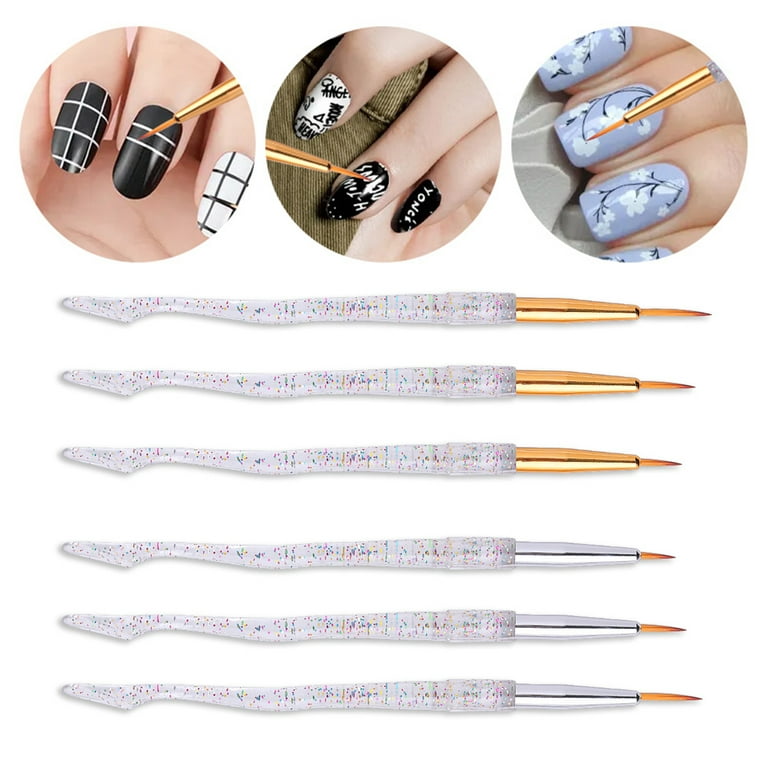 4pcs UV Gel Nail Art Brush Set pro Flat, Carved, Detailer, Round Thin Fine  Line, Striping, Nail Tips Builder, Polygel Nails, Gel Sculpting 