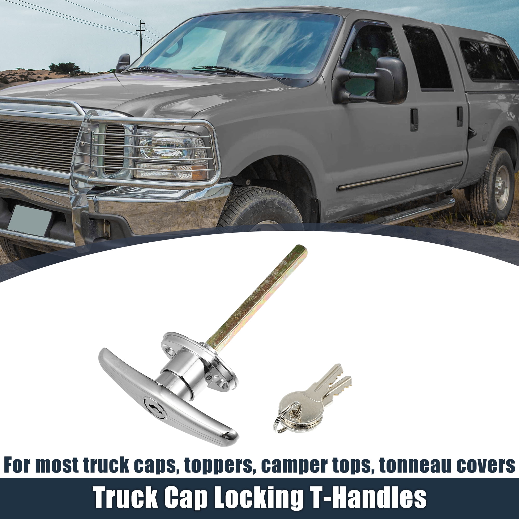 Unique Bargains Universal Garage Door T-Handle Lock Kit with 2 Keys for Truck Caps