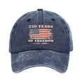 thumbnail image 2 of 250 Anniversary USA Flag US 250 Years Freedom 250 Anniversary USA Hat 1776-2026 250th Birthday Embroidered Hats Garde Cap for Men Women Navy, 2 of 3