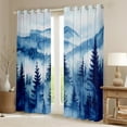 thumbnail image 2 of Homewish Natural Botanical Curtains Pack of 2 (42x84 Each),Tropical Pine Tree Curtains Blackout,Blue White Bedroom Curtains For Adults,Microfiber Bedroom Decor, 2 of 6