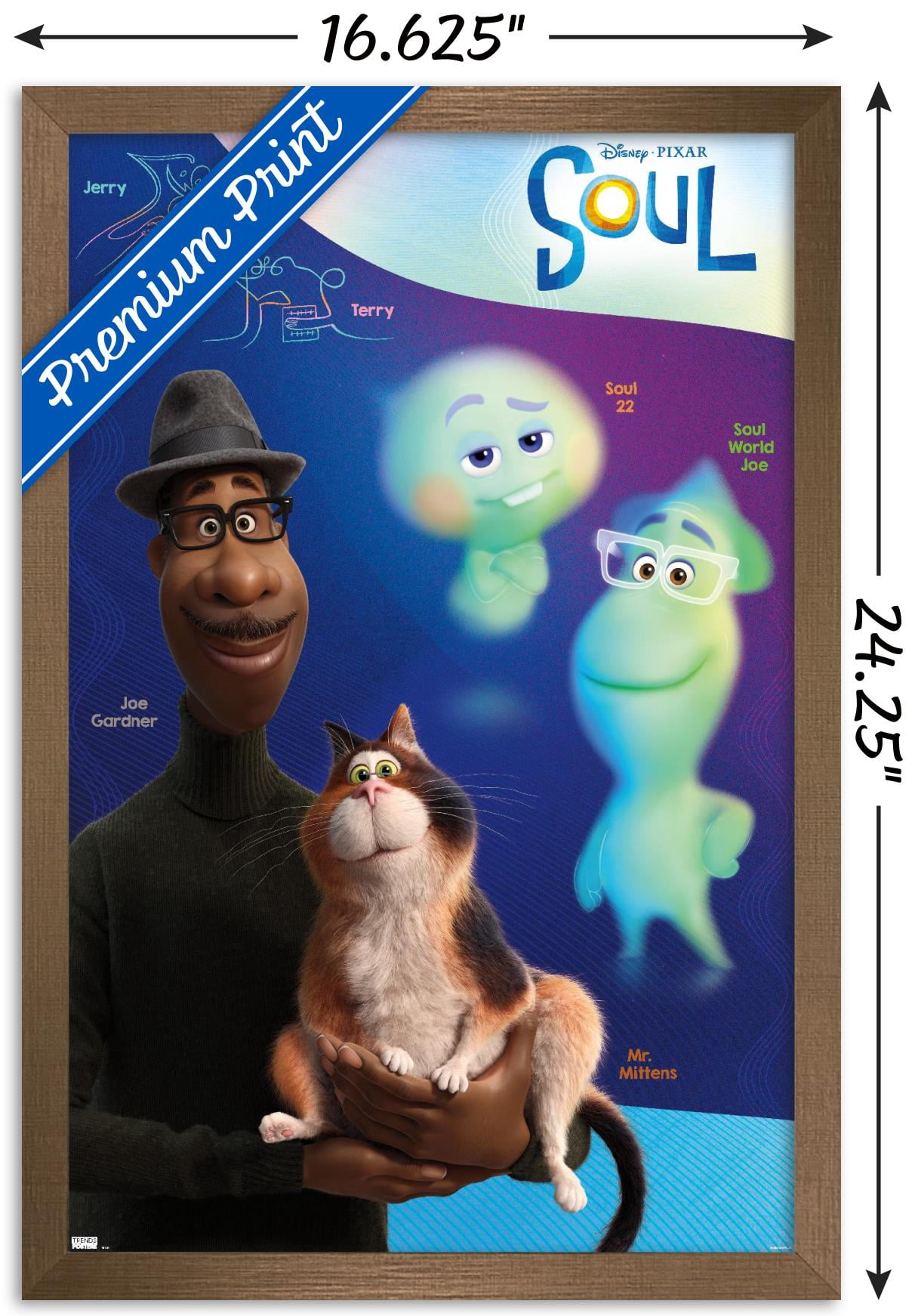 Disney Pixar Soul - Group Wall Poster, 14.725" x 22.375", Framed