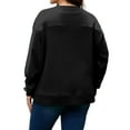 thumbnail image 6 of FlorCurve Plus Size Sweatshirts for Women Crew Neck Long Sleeve Pullover Sweatshirts Fleece Side Split Oversized Blouse, Black XL, 6 of 9