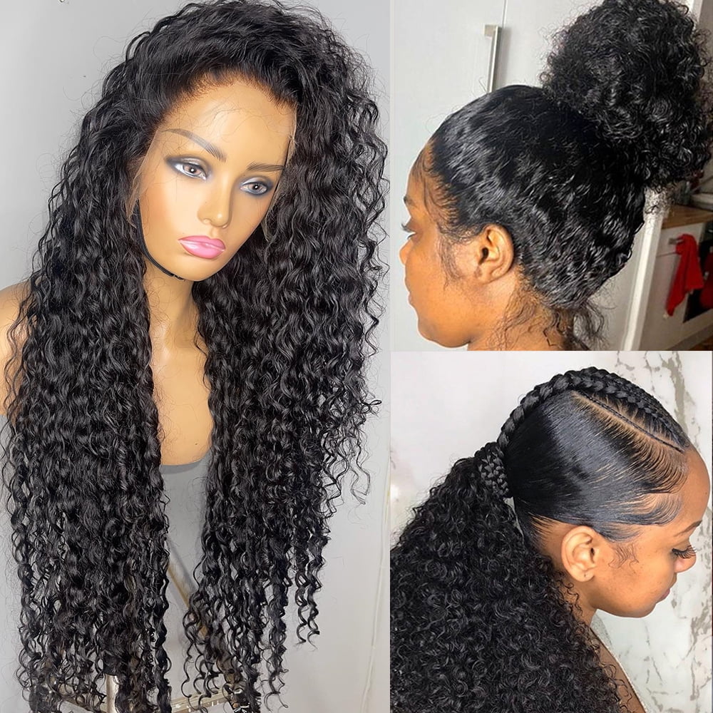 360 Glueless Full Lace Wig Curly Human Hair Wigs 36 Inch 13x6 UTOURS Lace Frontal Wigs For Women Water Wave Transparent