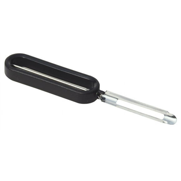 MAINSTAYS™ Peeler with Handler, Stainless Steel Swivel Blades, End of Blade Removes Blemishes, Soft & Flexible Non-Slip Handle, Sturdy, Blade Sharpened on Both Side, For Left or Right-Handed Use