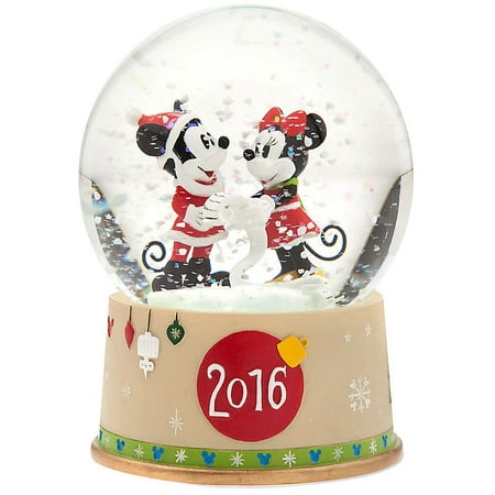 Disney 2016 Mickey Mouse & Minnie Mouse Snowglobe Snow (Disney Princess Snow Globe Maker Best Price)
