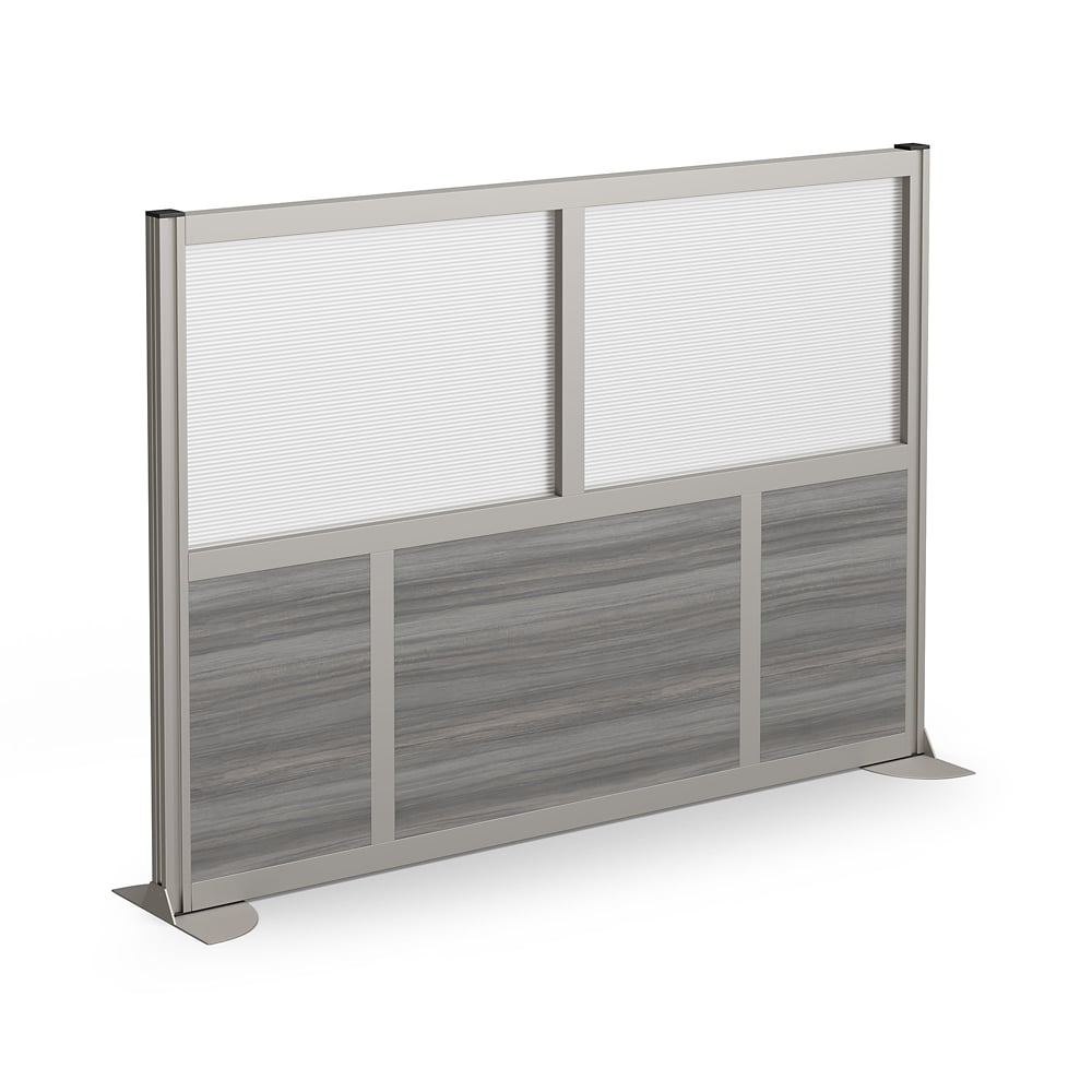 NBF Office Partitions - Cubicle Privacy Panel Wall Divider - Modern Room Separator with Quick Assembly - Indoor Laminate Free Standing Portable Room Divider Panel - 52" H x 73" W (Dark Walnut)
