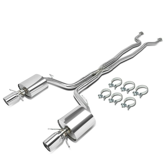 DNA Motoring CBE-CTSV09-62L For 2009 to 2014 Cadillac CTS V Sedan 6.2L Dual Muffler Catback Exhaust System   4.5" OD Tips 10 11 12 13