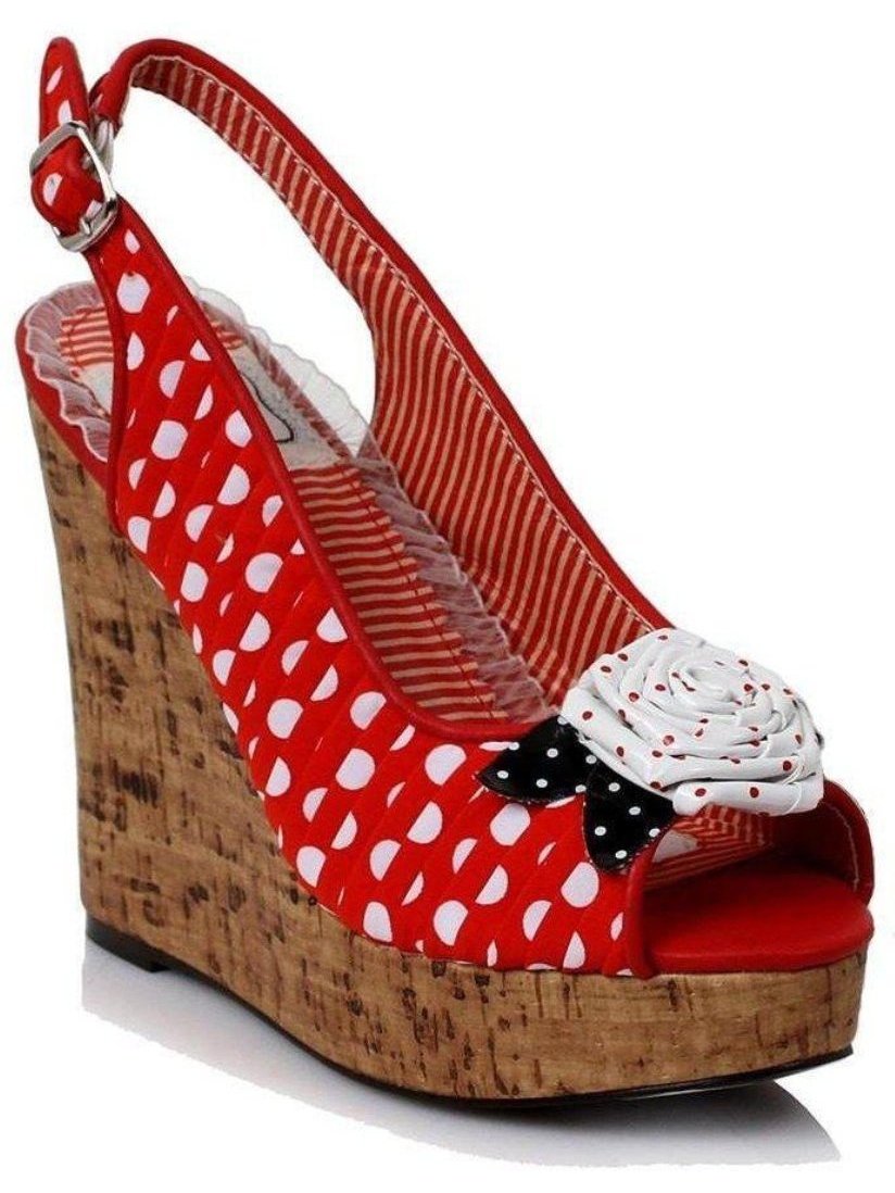 ELLIE SHOES Ellie Shoes EBP445Josie 4 inch sandal polka dot wedge