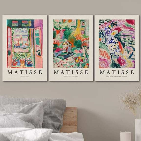 IDEA4WALL Canvas Print Wall Art Set French Floral Rainbow Landscapes Henri Matisse Nature Plants Posters Multicolor Modern Art for Living Room, Bedroom, Office - 16"x24"x3 Canvas