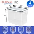 thumbnail image 2 of Sorbus 4-Pack Airtight Food Storage Containers – Four-Way Snap Lids for Freshness – Perfect for Cereal, Pasta, Flour, and More (121oz/15 Cups), 2 of 7