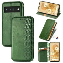 Allytech Flip Wallet Case for Google Pixel 8, Premium PU Leather Luxury Case with Kickstand & Card Slots, Strong Magnetic Closure Inner Soft TPU Shockproof Protective Case for Women Men - Green
