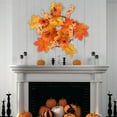 thumbnail image 4 of Fall Door Hanger Decor - Plastic Pumpkin Maple Leaf Wall Hanging | Thanksgiving & Halloween Decoration | All-Weather Orange Wreath for Porch Doors, Fireplace Home Wall Décor(Yellow), 4 of 6