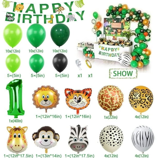 Ballons animaux de la Jungle, 10 pièces, 12 pouces, en Latex, à