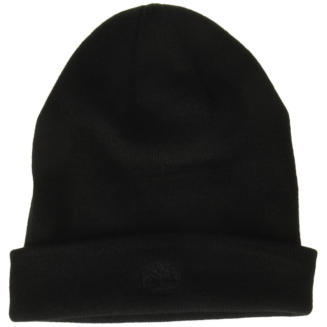 Gorro Timberland con puños para hombre, logotipo bordado, negro