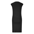 thumbnail image 5 of Summer Dress Saving! Jerdar Women Dress Plus Size Summer Temperament Solid Color Pocket Sleeveless Short Leisure Dress Black L, 5 of 5