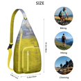 thumbnail image 2 of Modern Abstract Sling Backpack - Clean Line Geometric Print Crossbody Bag, Fashionable Water-Resistant Daypack, 2 of 4