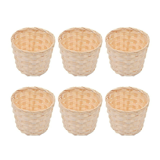 6Pcs/Set Exquisite Natural Feeling Bamboo Beautiful Storage Basket Fine Texture Flower Basket for Home